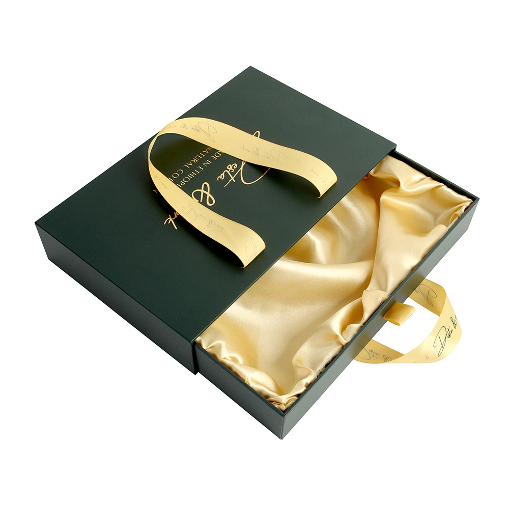 Luxury Sliding Drawer Gift Paper Box for Lingerie Packaging with Satin Lined