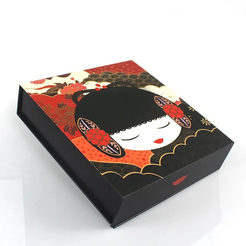 Paper Black Pop out Comic Japanese Book Shape Magnetic Cosmetic Packing Box